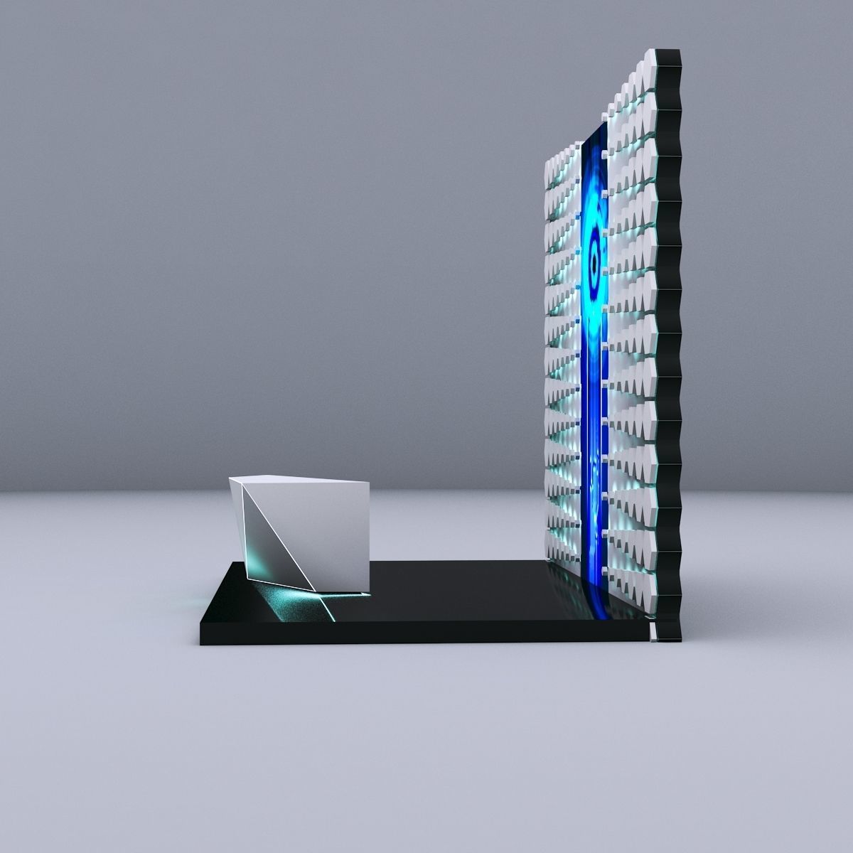 Hexagonal attractor pattern backdrop 3D model_5