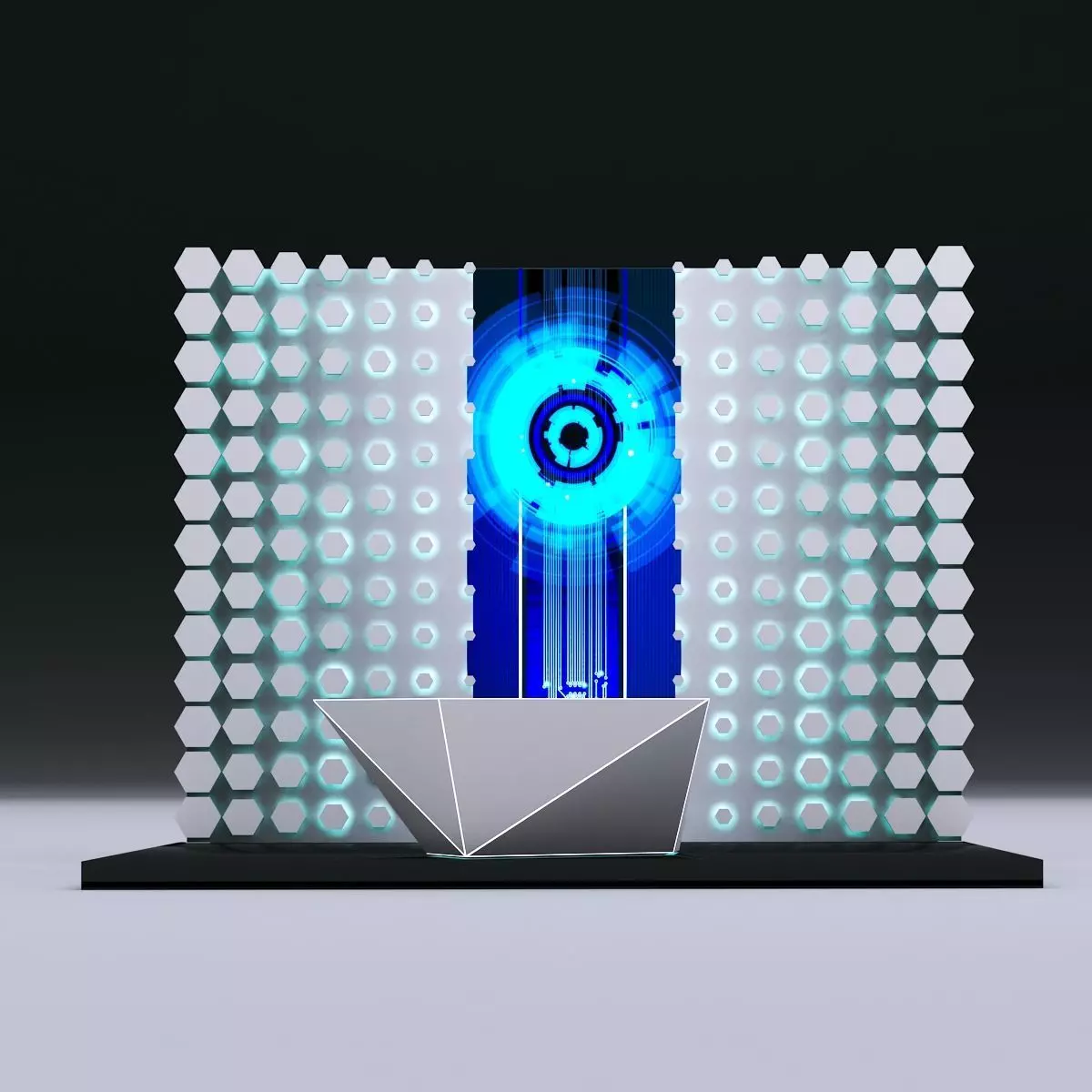 Hexagonal attractor pattern backdrop 3D model_0