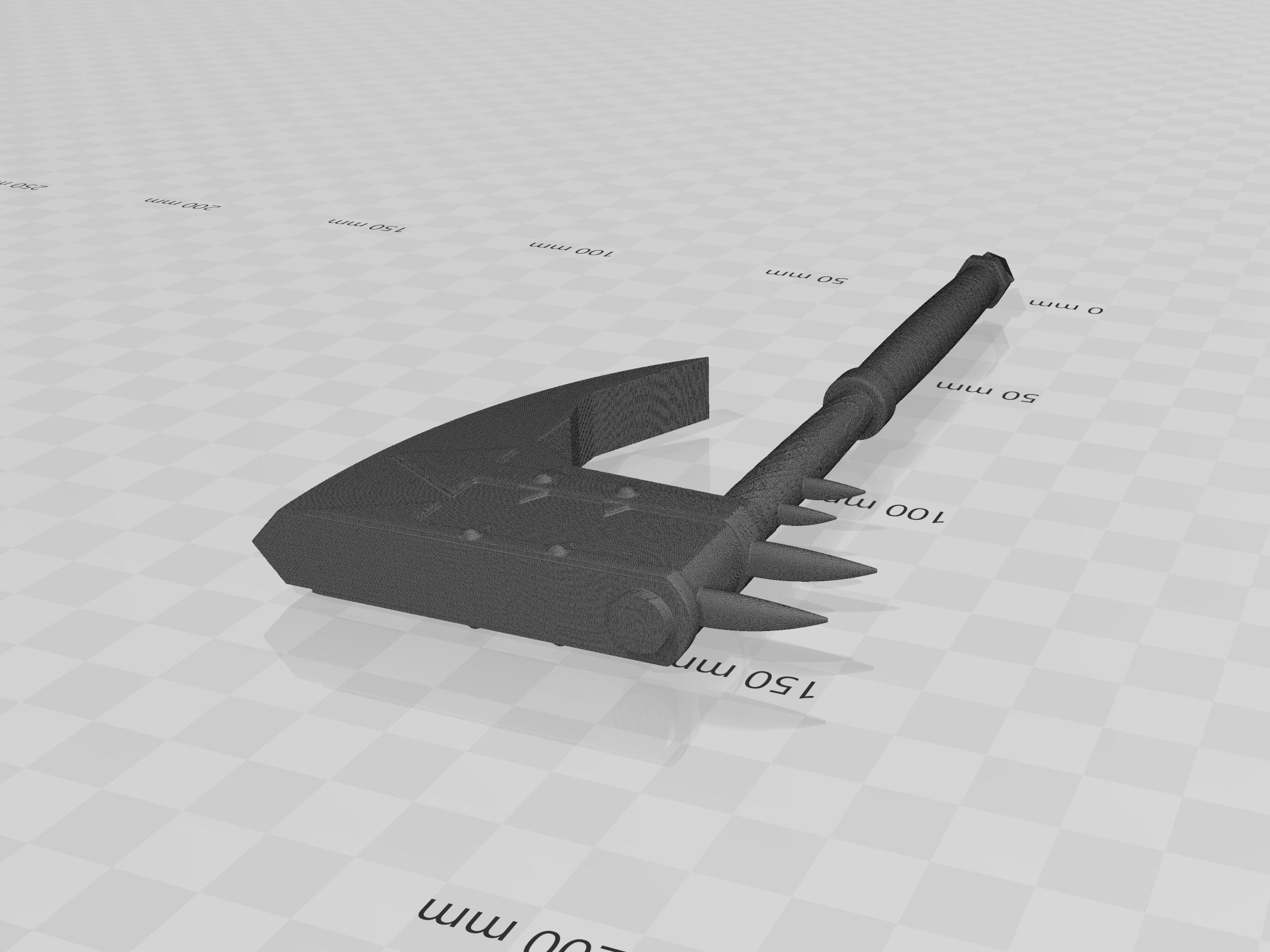 Warhammer Chaos Axe Variant 3D print model_9