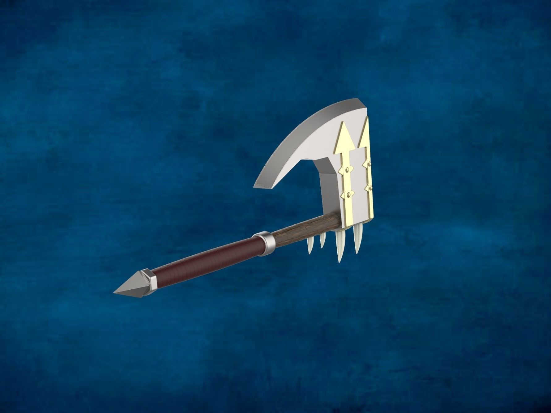 Warhammer Chaos Axe Variant 3D print model_5