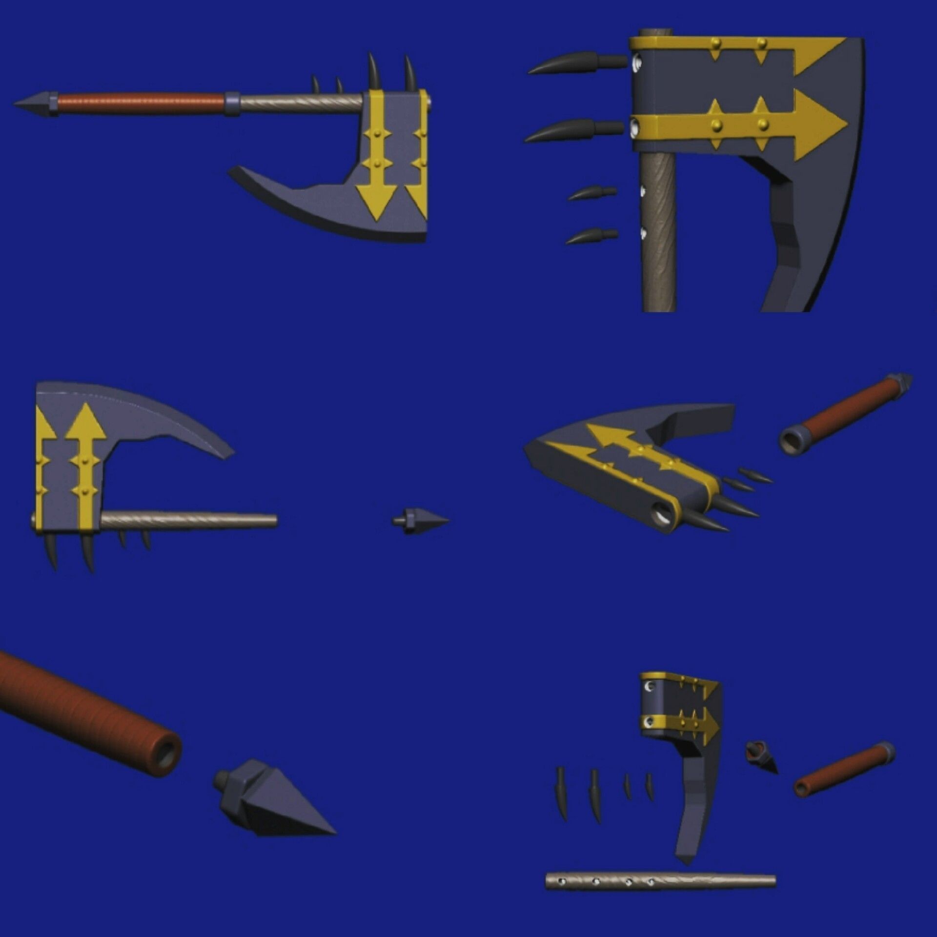Warhammer Chaos Axe Variant 3D print model_6