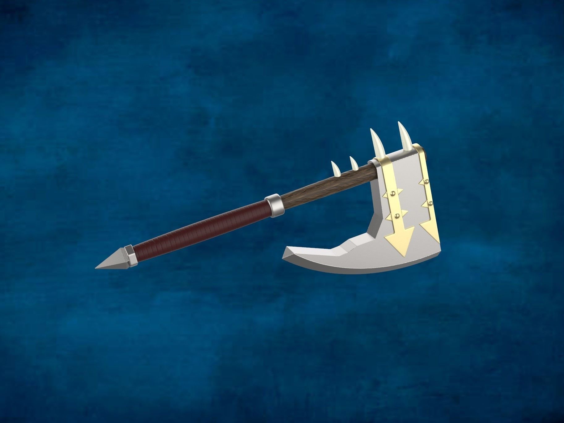 Warhammer Chaos Axe Variant 3D print model_4