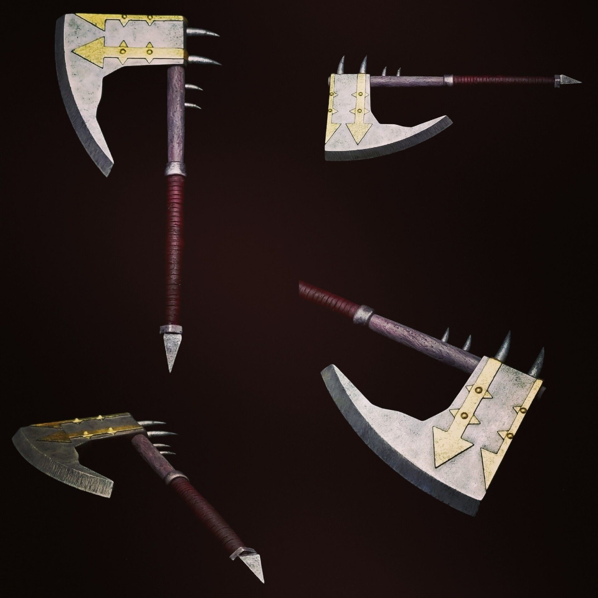 Warhammer Chaos Axe Variant 3D print model_8