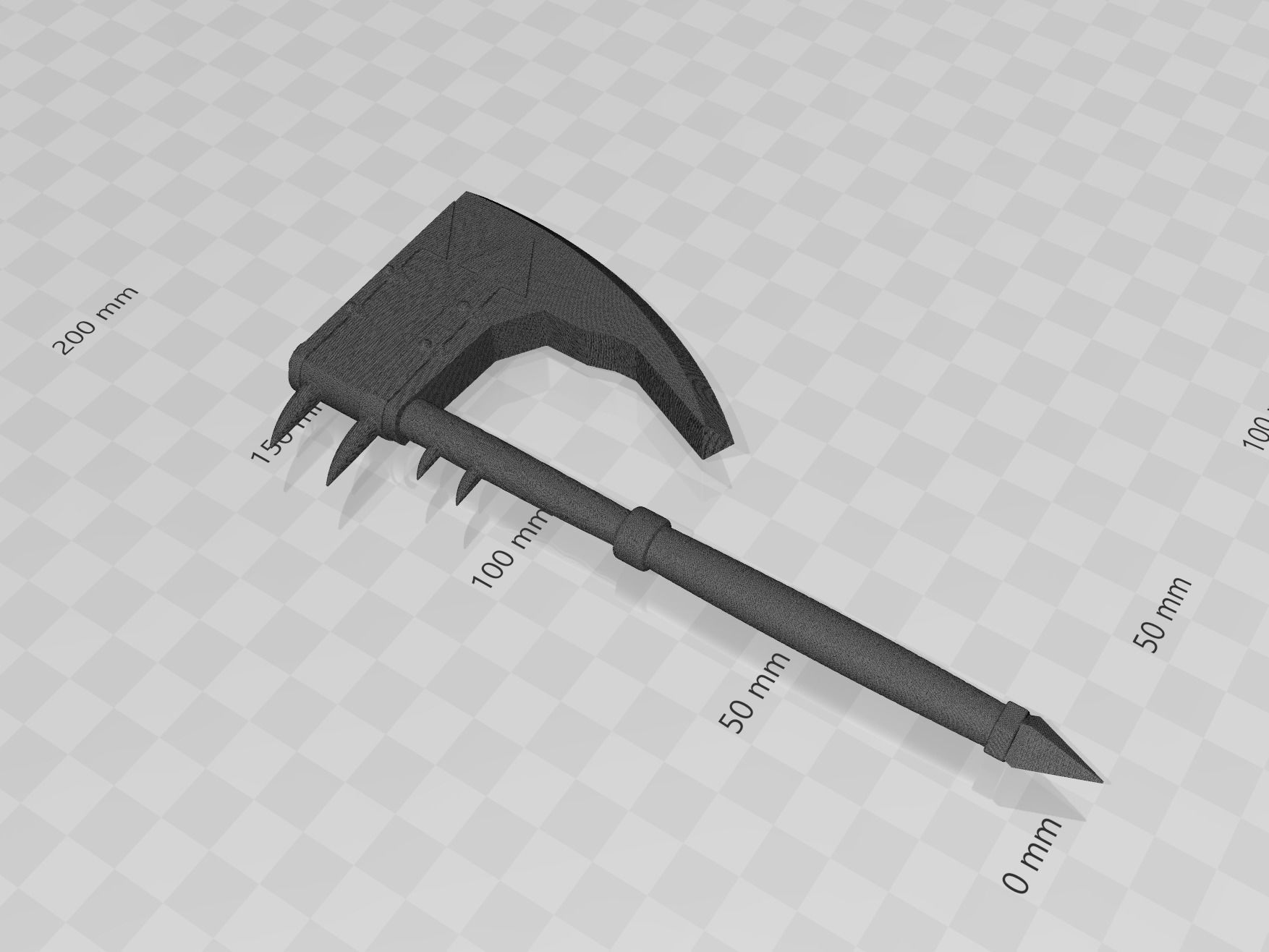 Warhammer Chaos Axe Variant 3D print model_10