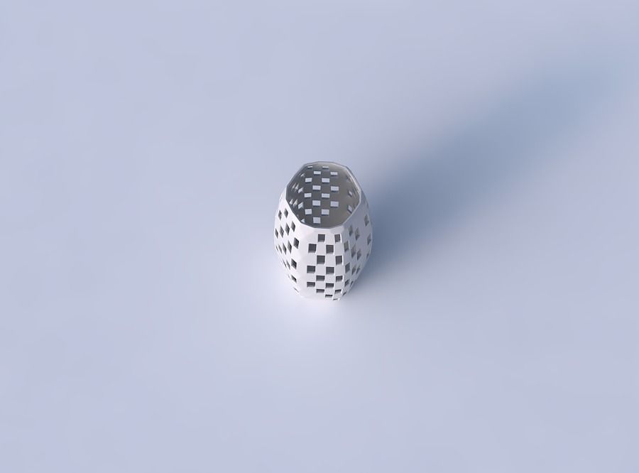 Vase hexagon with checker grid lattice 2 3D print model_2