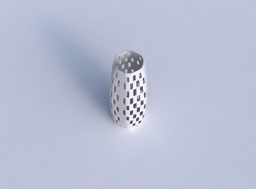 Vase hexagon with checker grid lattice 2 3D print model_1