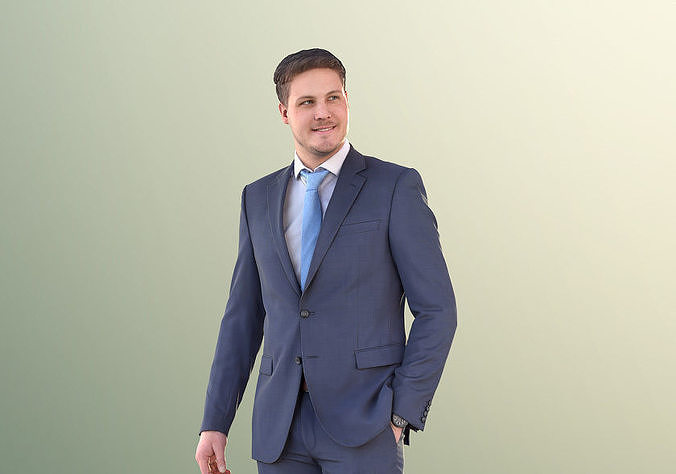 Liam 11115 - Business Man Standing Low-poly 3D model
