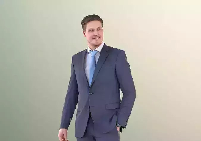 Liam 11115 - Business Man Standing Low-poly 3D model