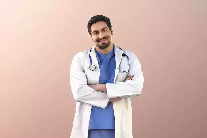 Sahir 11030 - Smiling Doctor Crossed arms