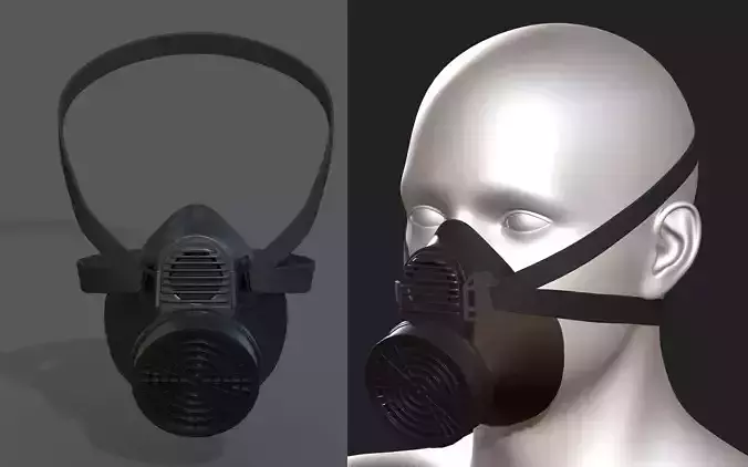 Gas mask respirator scifi futuristic 3d 