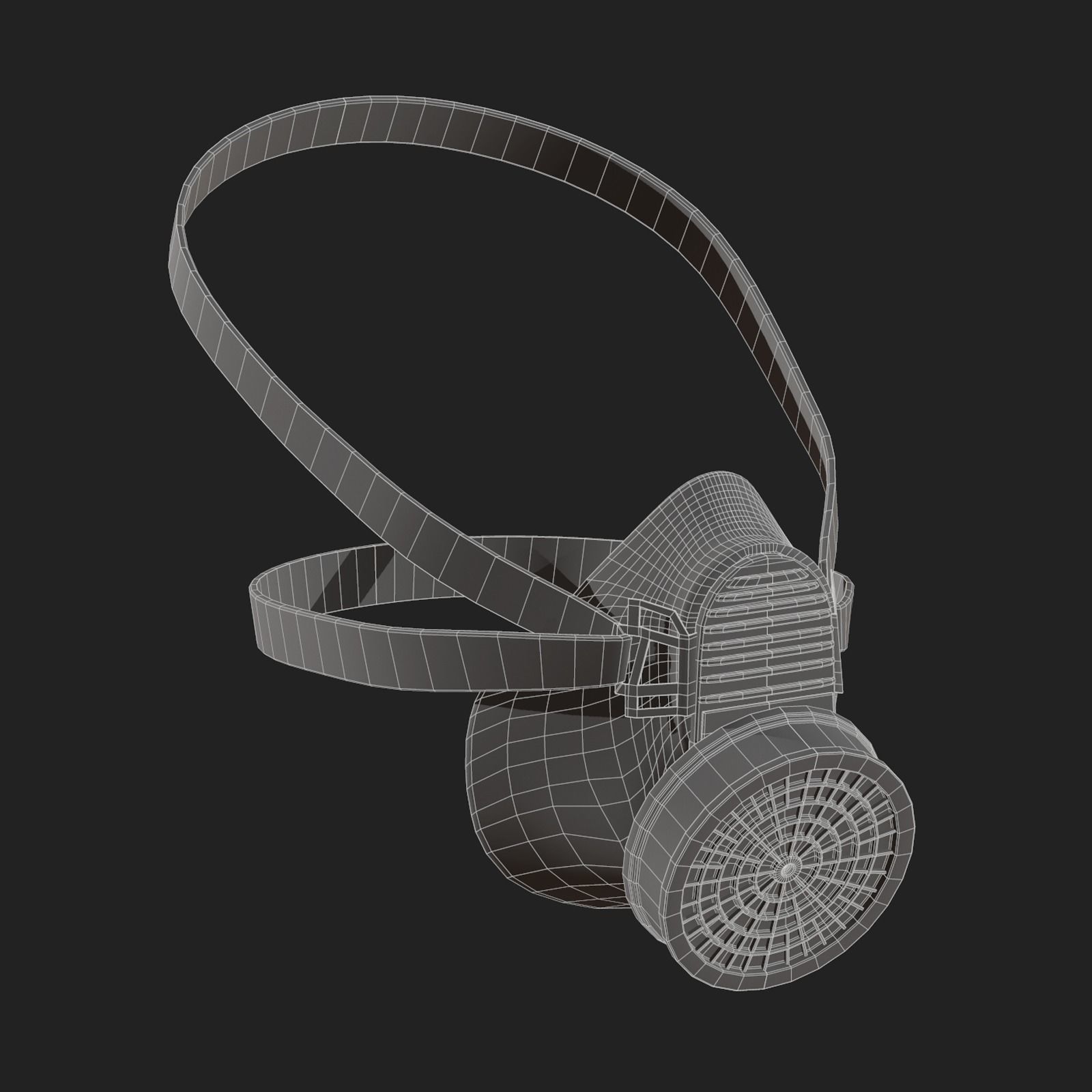 Gas mask respirator scifi futuristic 3d  Low-poly 3D model_11