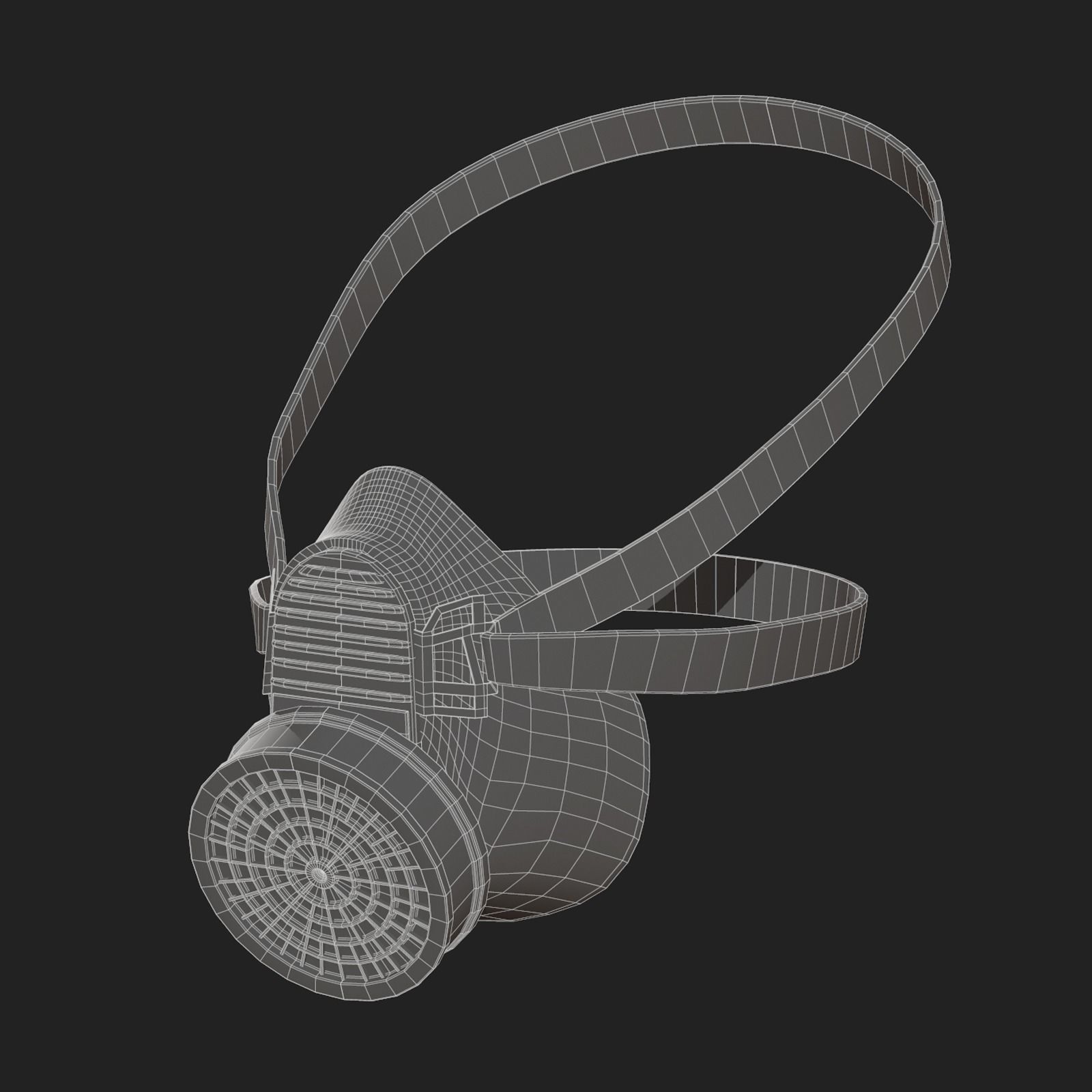Gas mask respirator scifi futuristic 3d  Low-poly 3D model_9