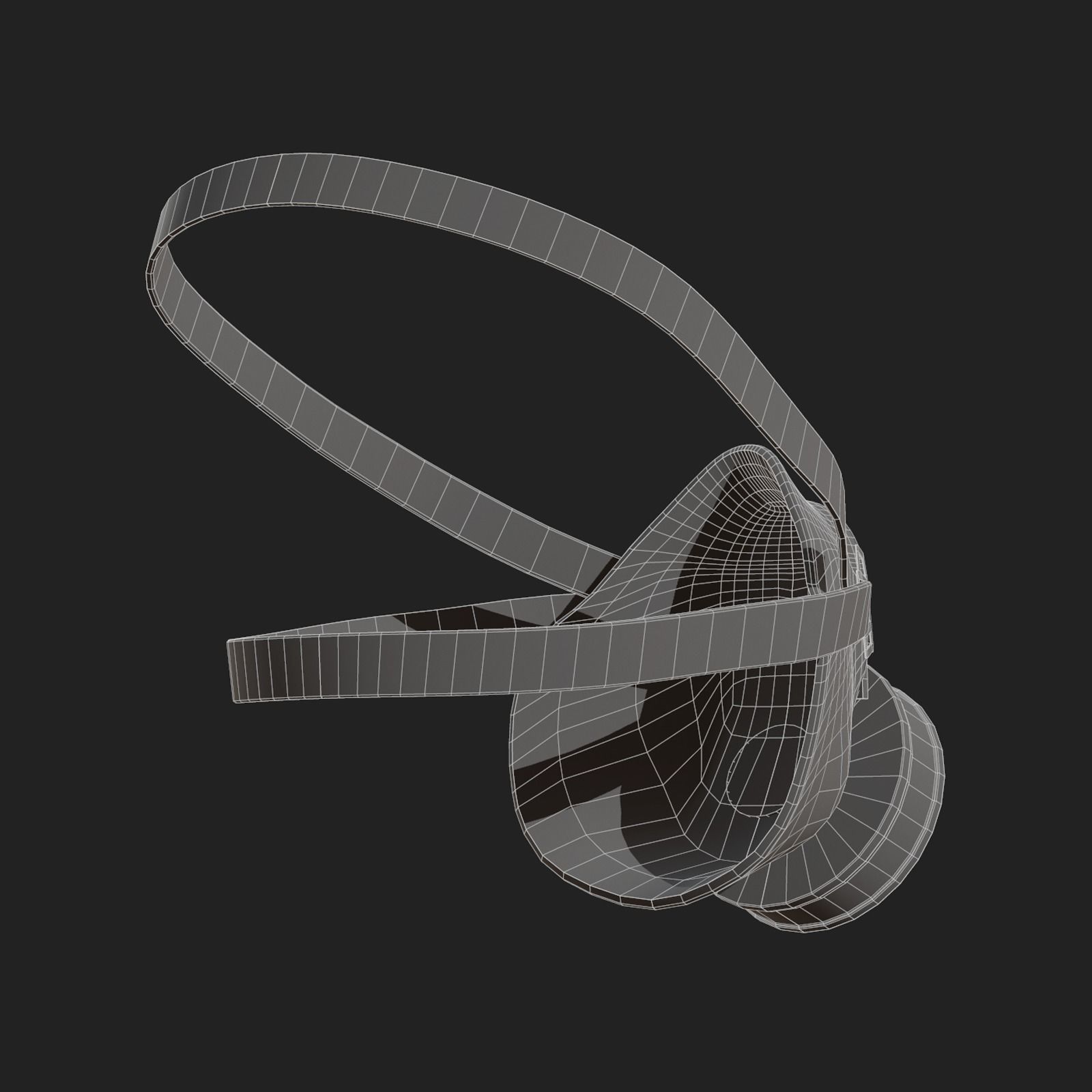 Gas mask respirator scifi futuristic 3d  Low-poly 3D model_10