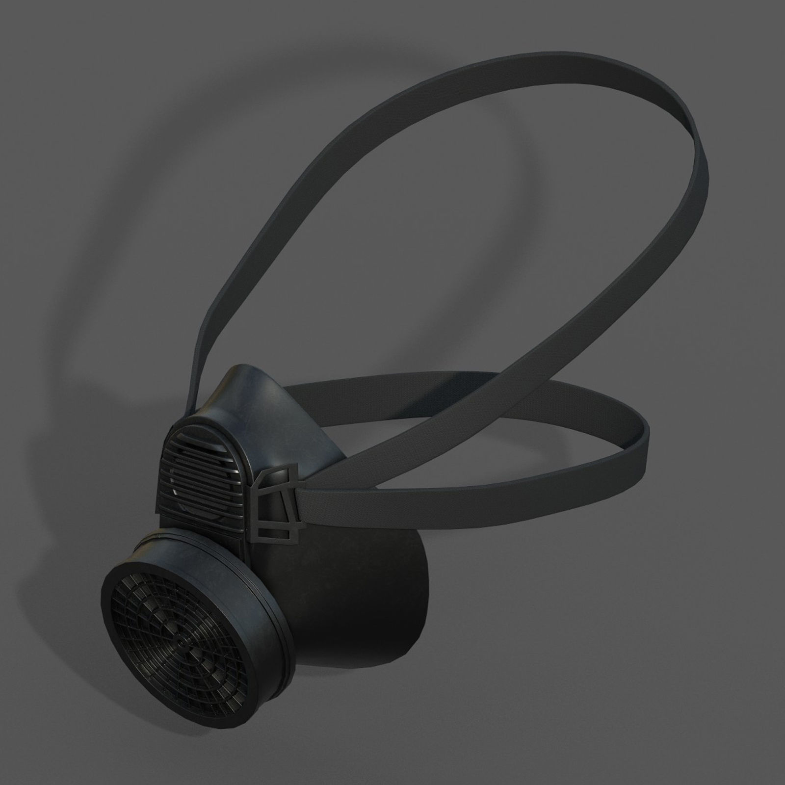 Gas mask respirator scifi futuristic 3d  Low-poly 3D model_3