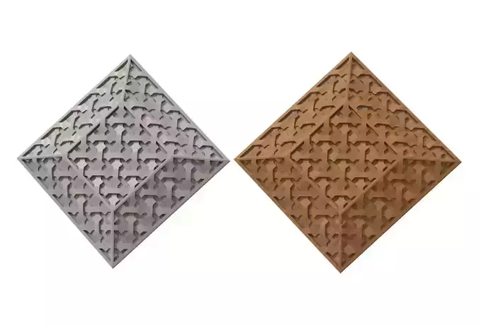 Arabesque moucharabieh chamfered panel motif 3D print model