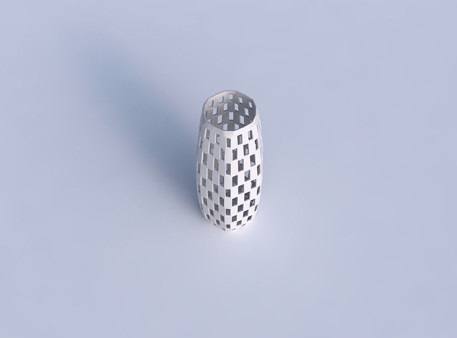 Vase hexagon with checker grid lattice 3D print model_1
