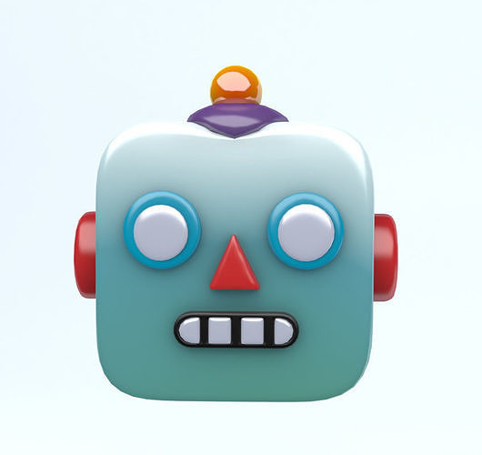 Robot emoji Low-poly 3D model