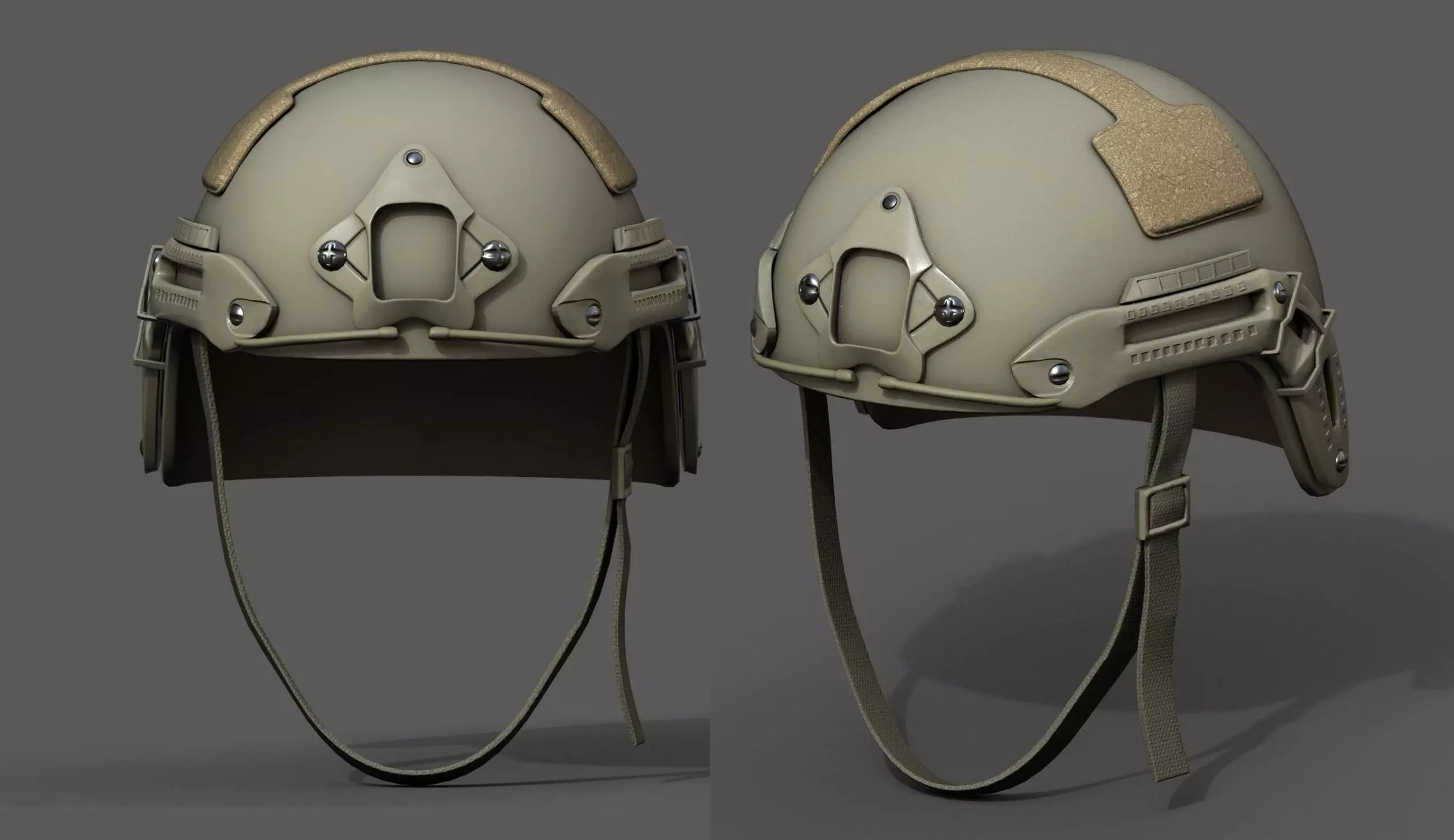 Helmet military combat fantasy scifi  Low-poly 3D model_0
