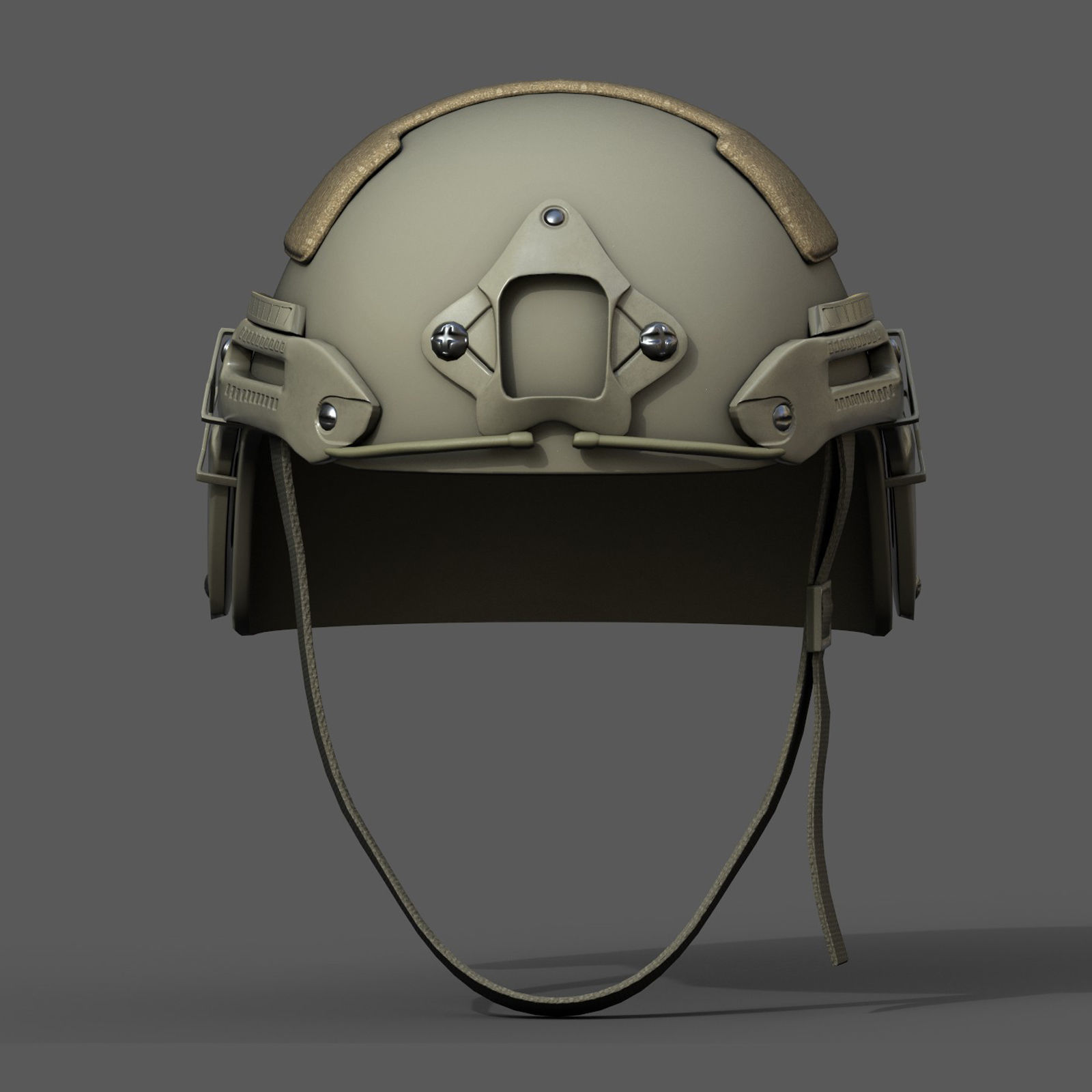 Helmet military combat fantasy scifi  Low-poly 3D model_2