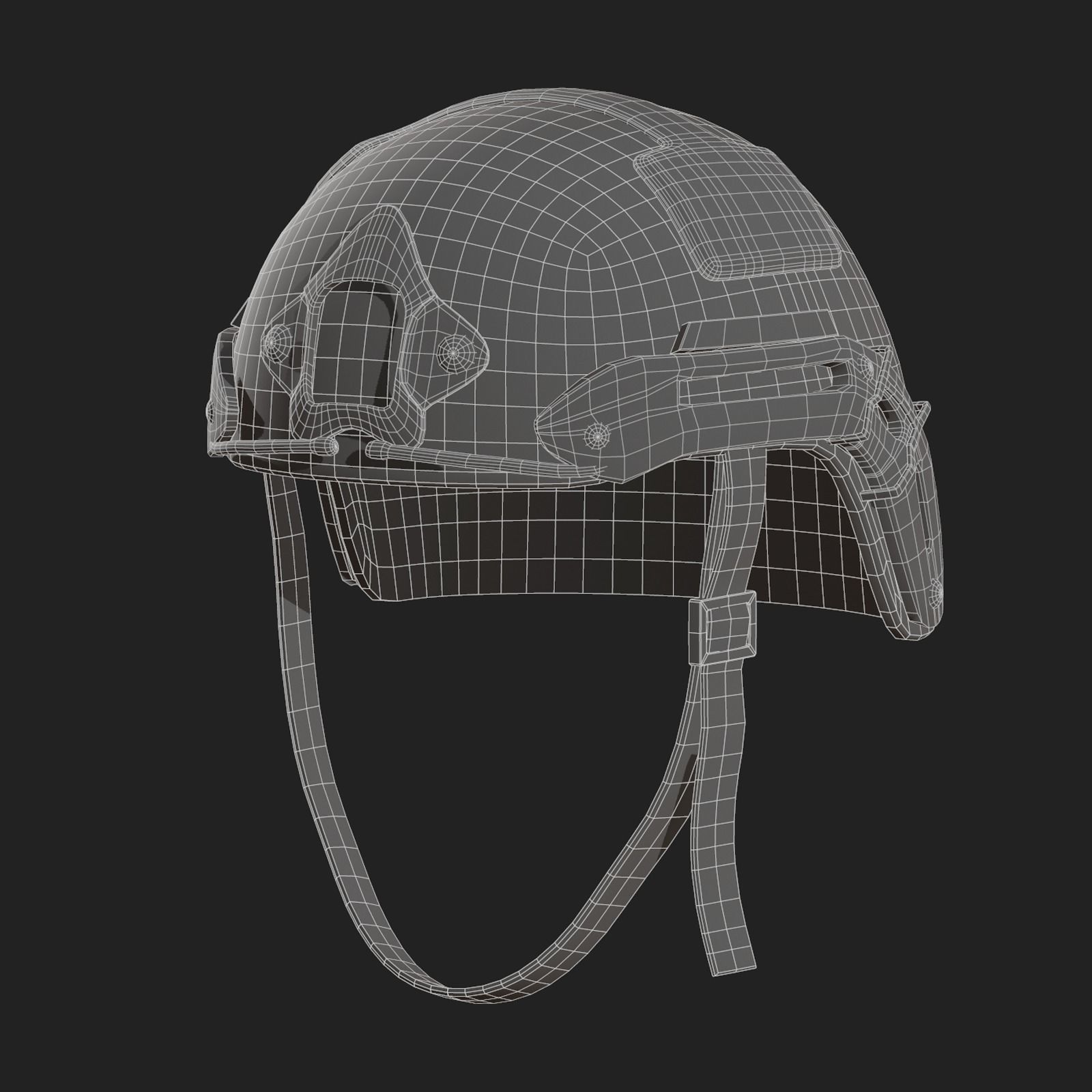 Helmet military combat fantasy scifi  Low-poly 3D model_12