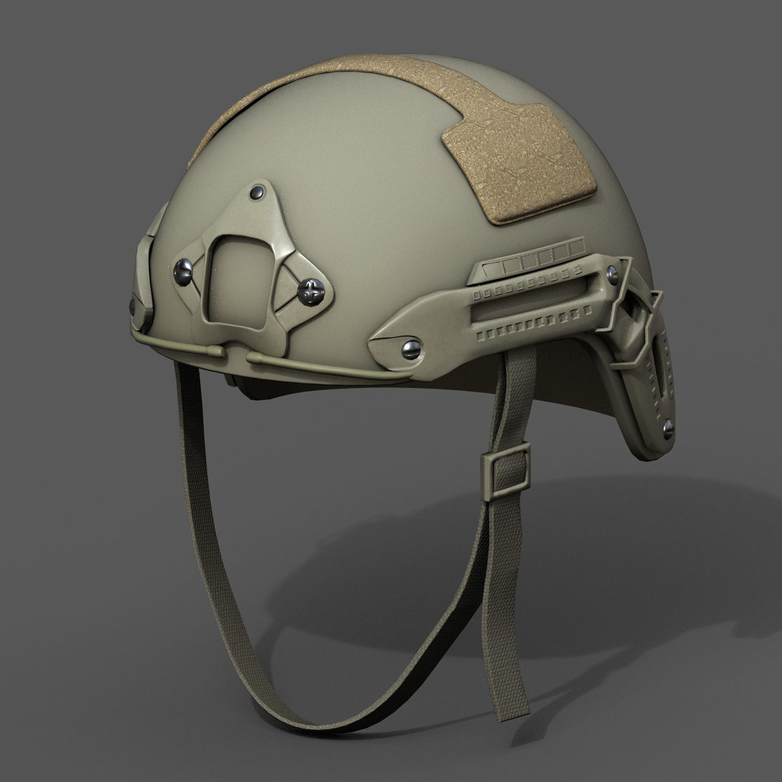 Helmet military combat fantasy scifi  Low-poly 3D model_3