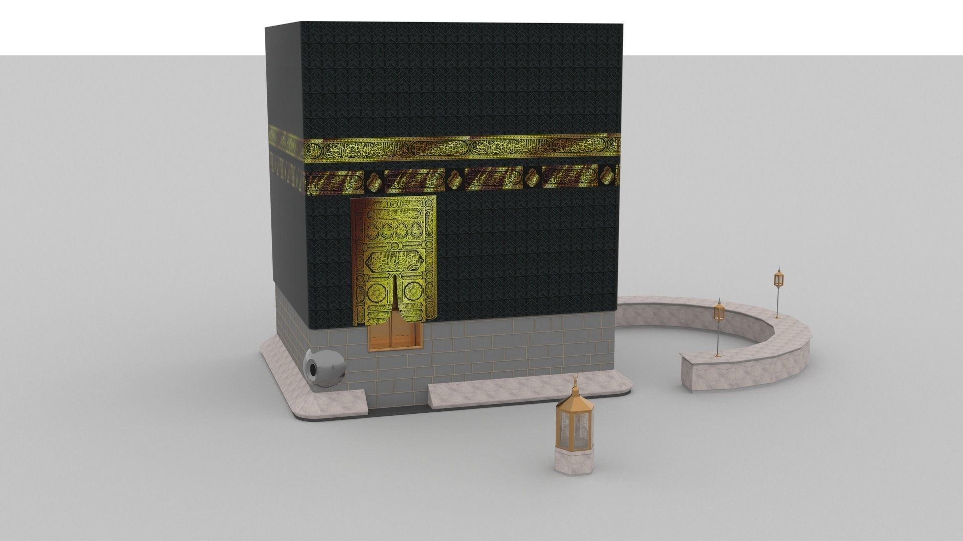 Muslims Kaaba Low-poly 3D model 3D model_1