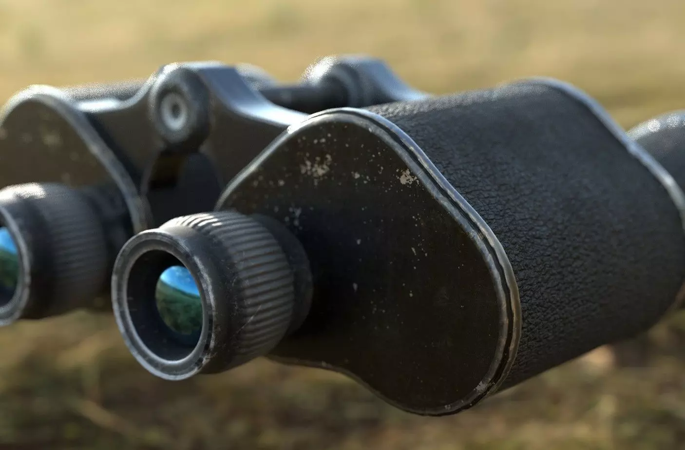 WWII Binoculars Low-poly 3D model_0