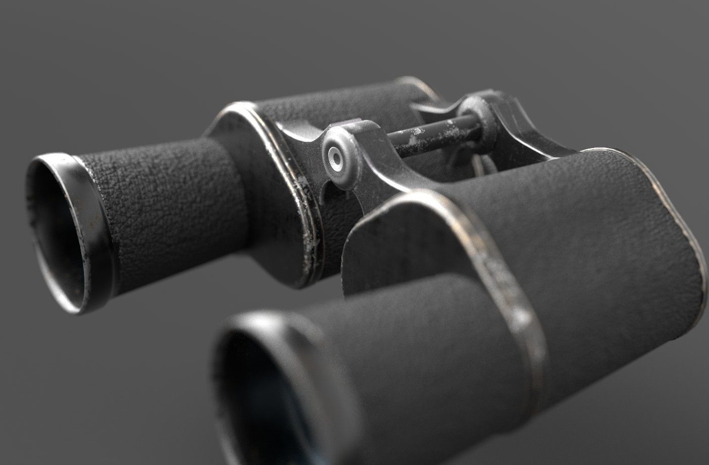WWII Binoculars Low-poly 3D model_3