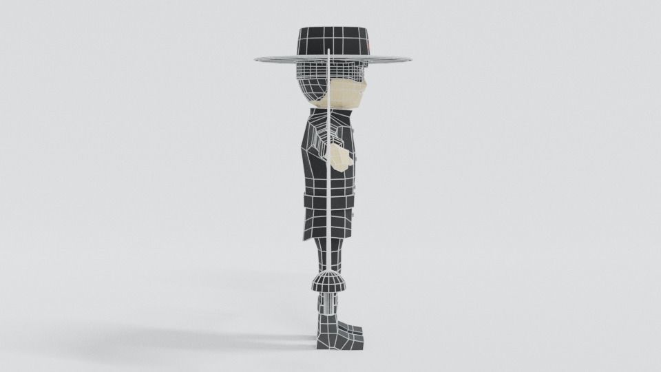 Low Poly Cartoon Zorro Low-poly 3D model_15