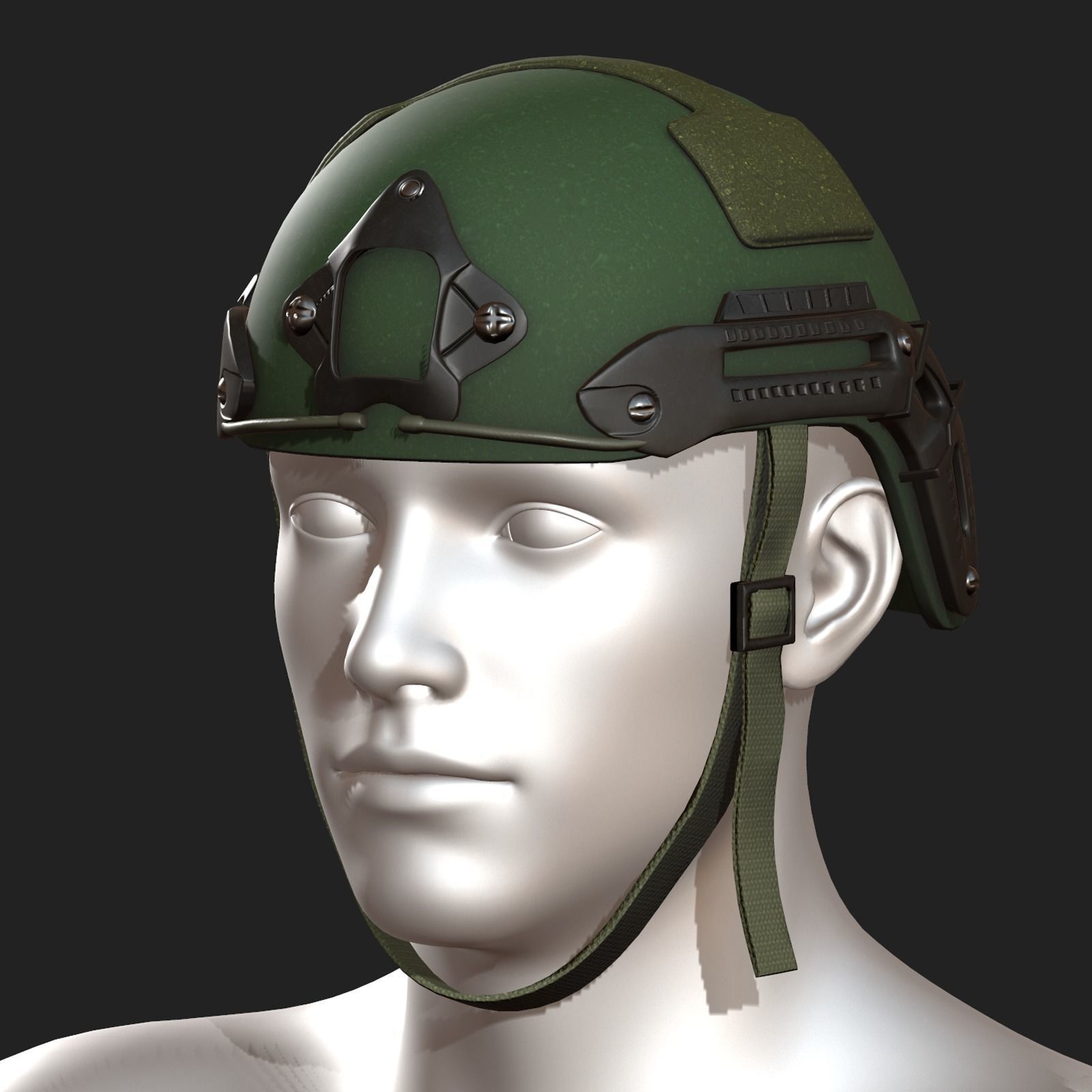 Helmet military combat fantasy futuristic Low-poly 3D model_4