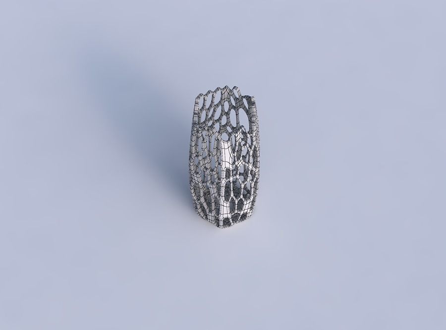 Vase hexagon with cracked organic lattice 3D print model_6