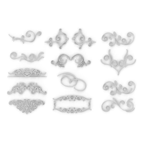 Ornate Swirls 04 Set  3D model