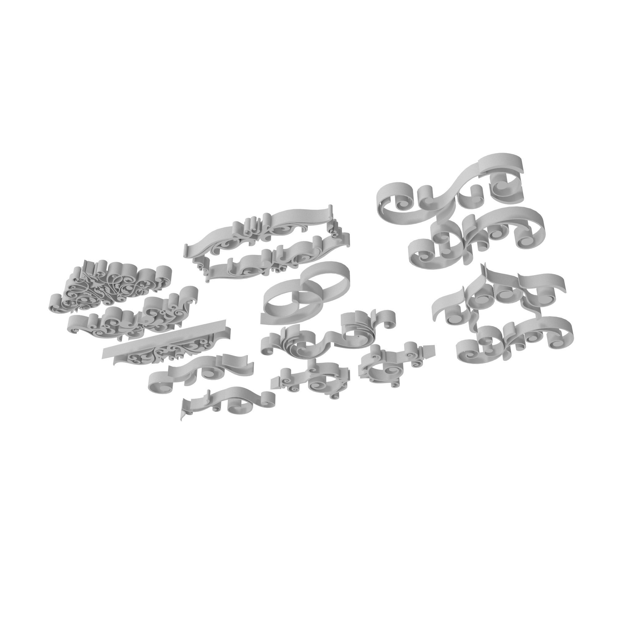 Ornate Swirls 04 Set  3D model_14