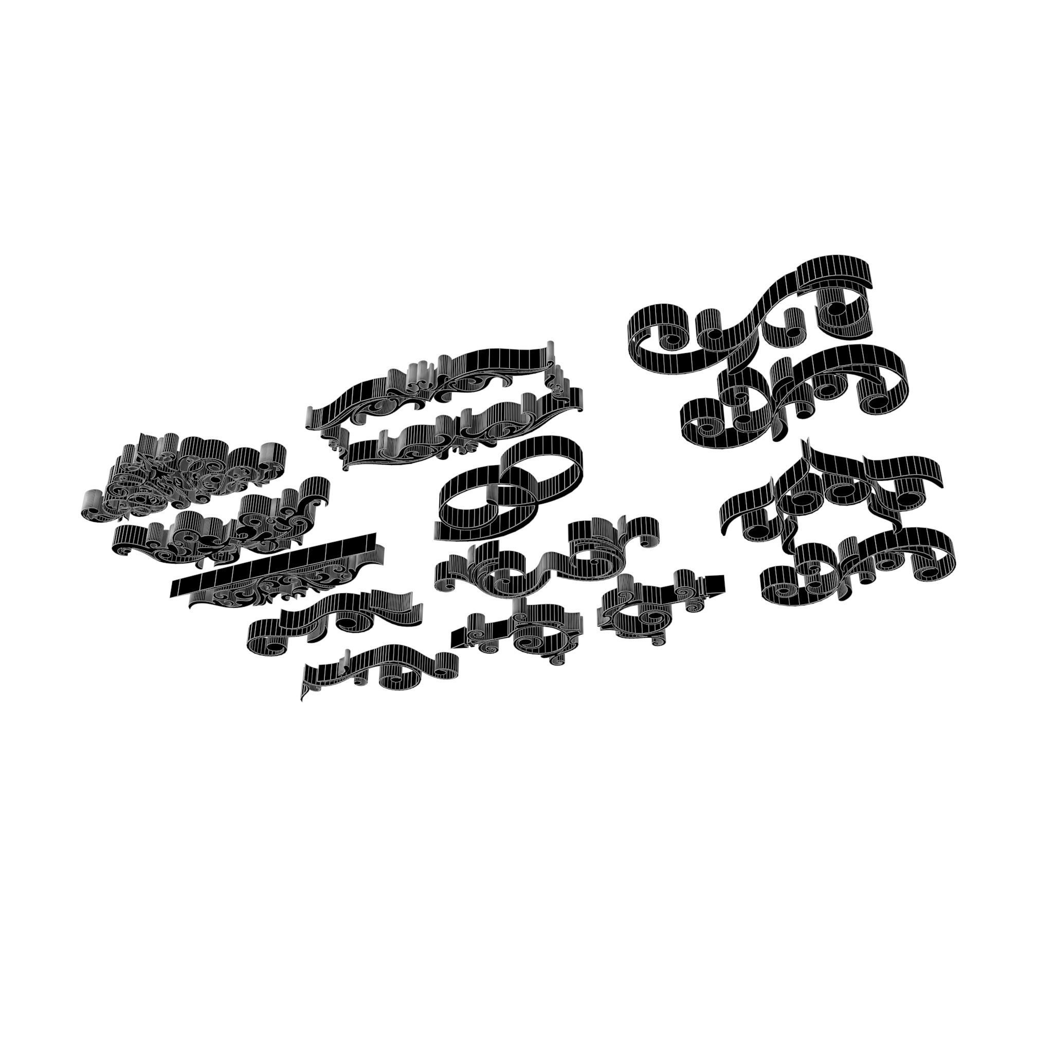 Ornate Swirls 04 Set  3D model_28