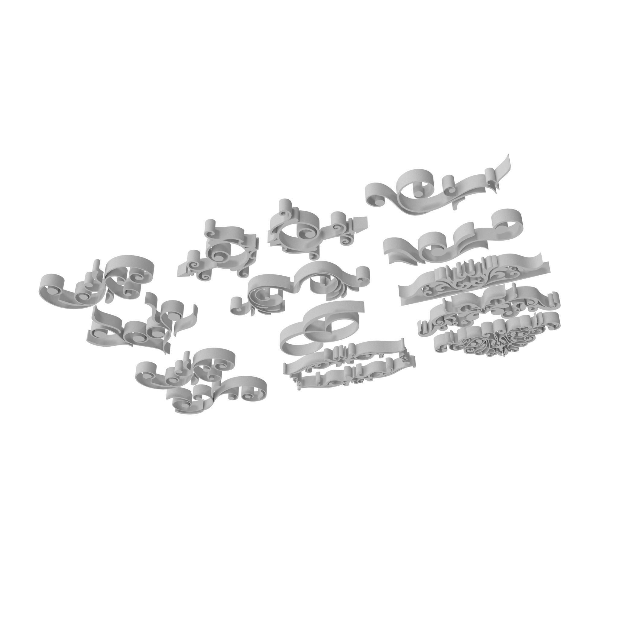 Ornate Swirls 04 Set  3D model_15