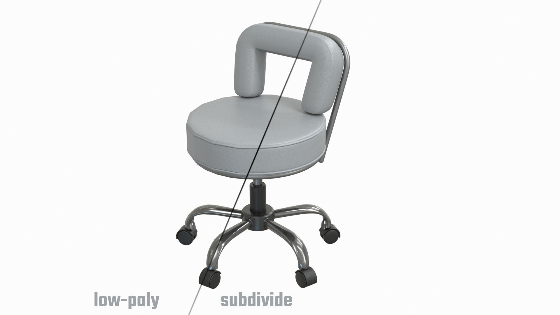 salon chair Low-poly 3D model_5