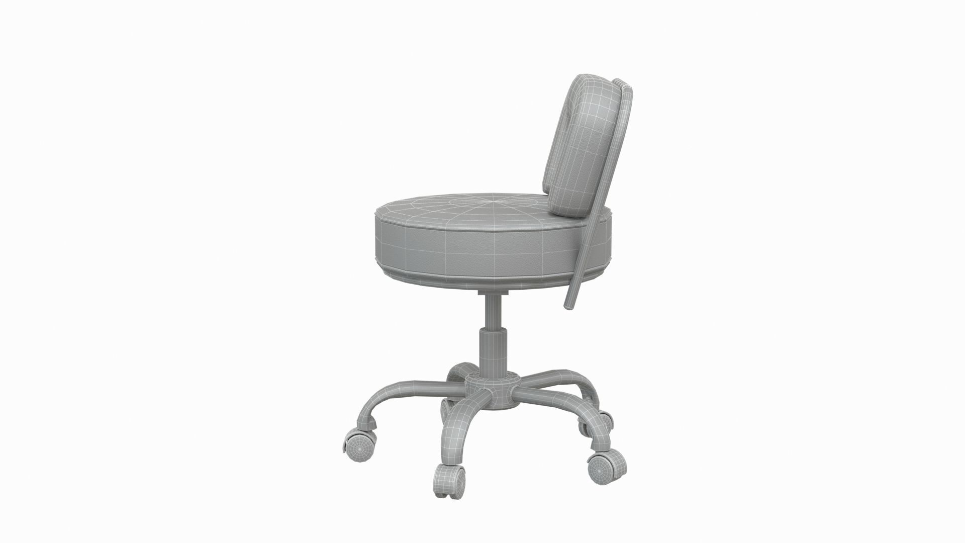 salon chair Low-poly 3D model_9