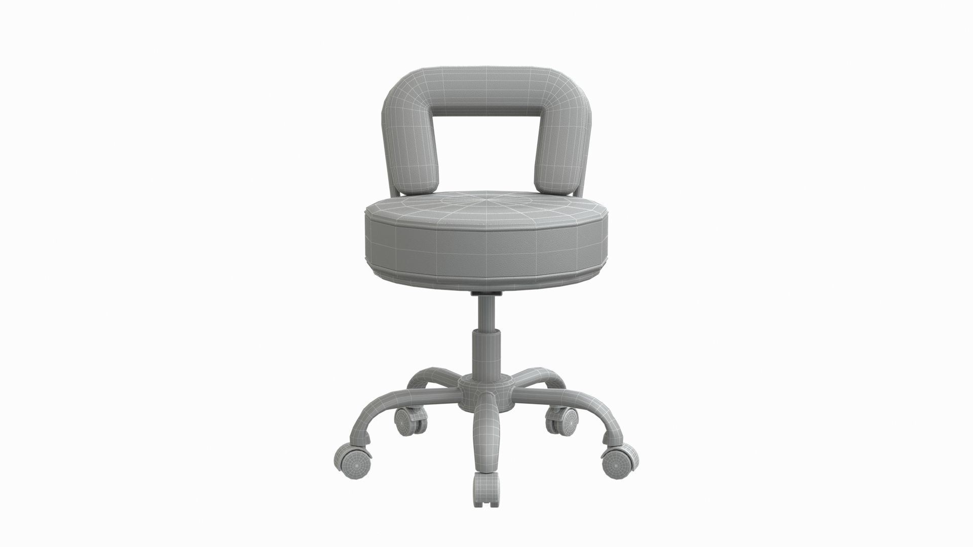 salon chair Low-poly 3D model_7