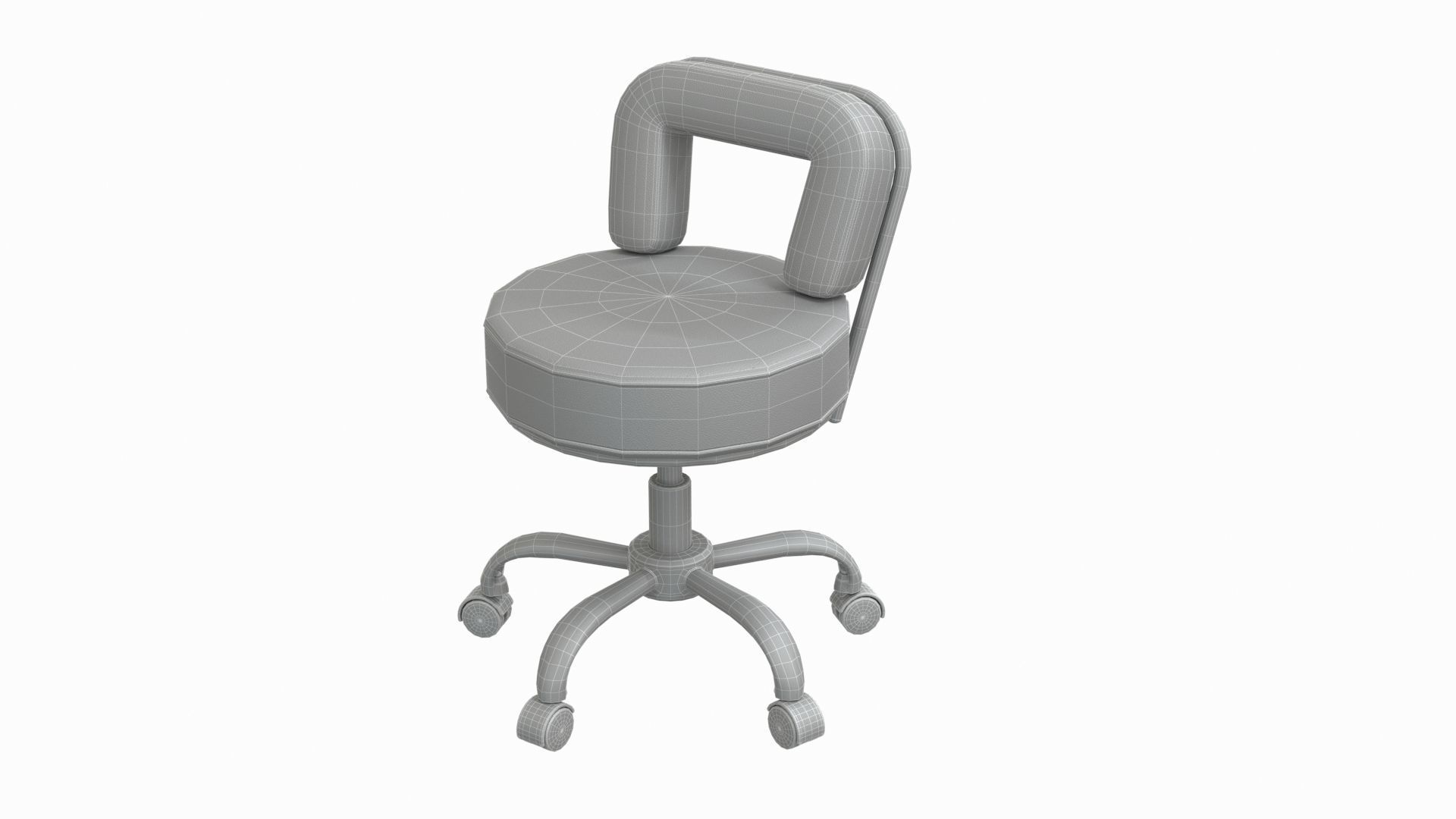 salon chair Low-poly 3D model_8