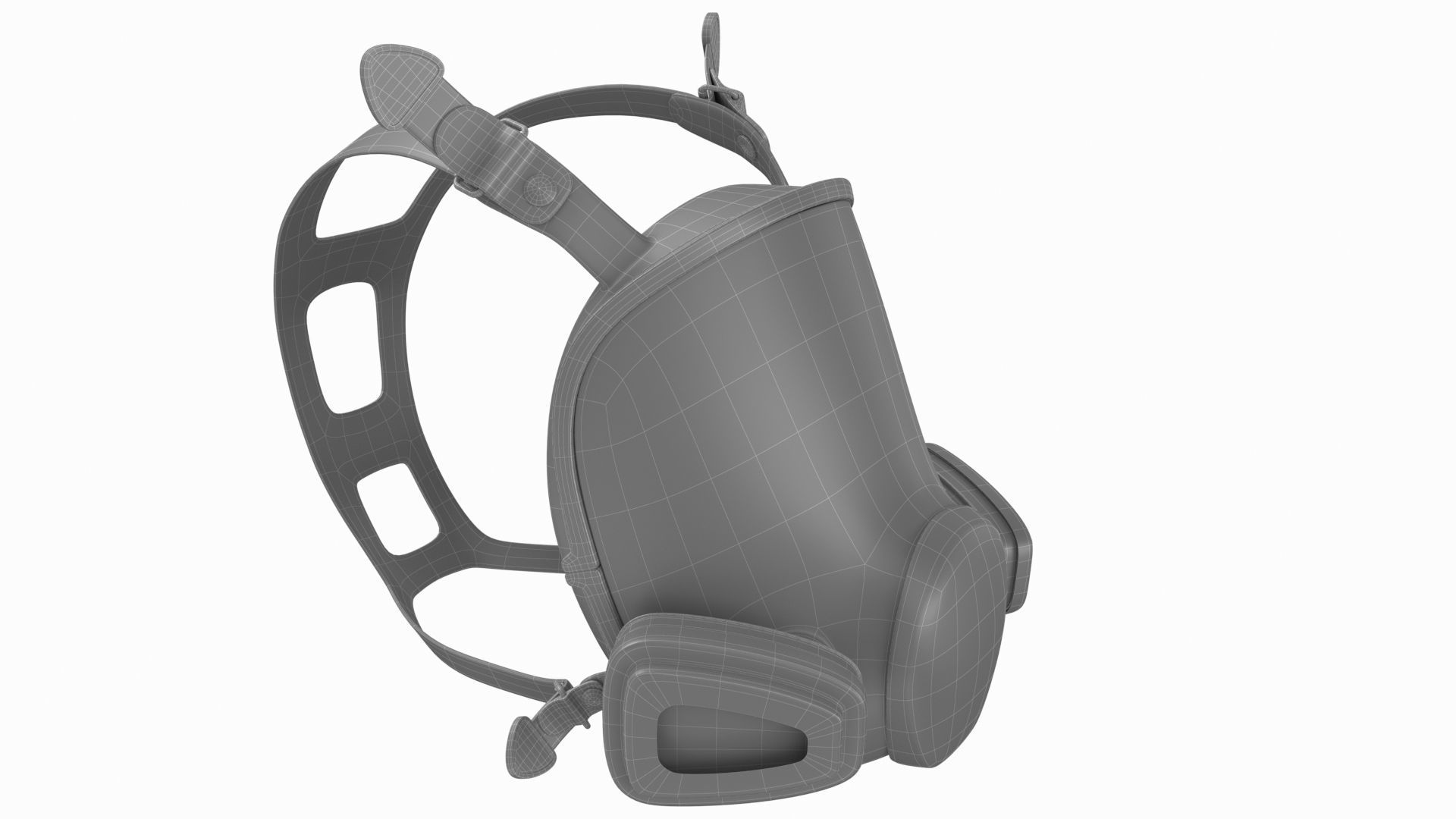 full face mask Low-poly 3D model_9