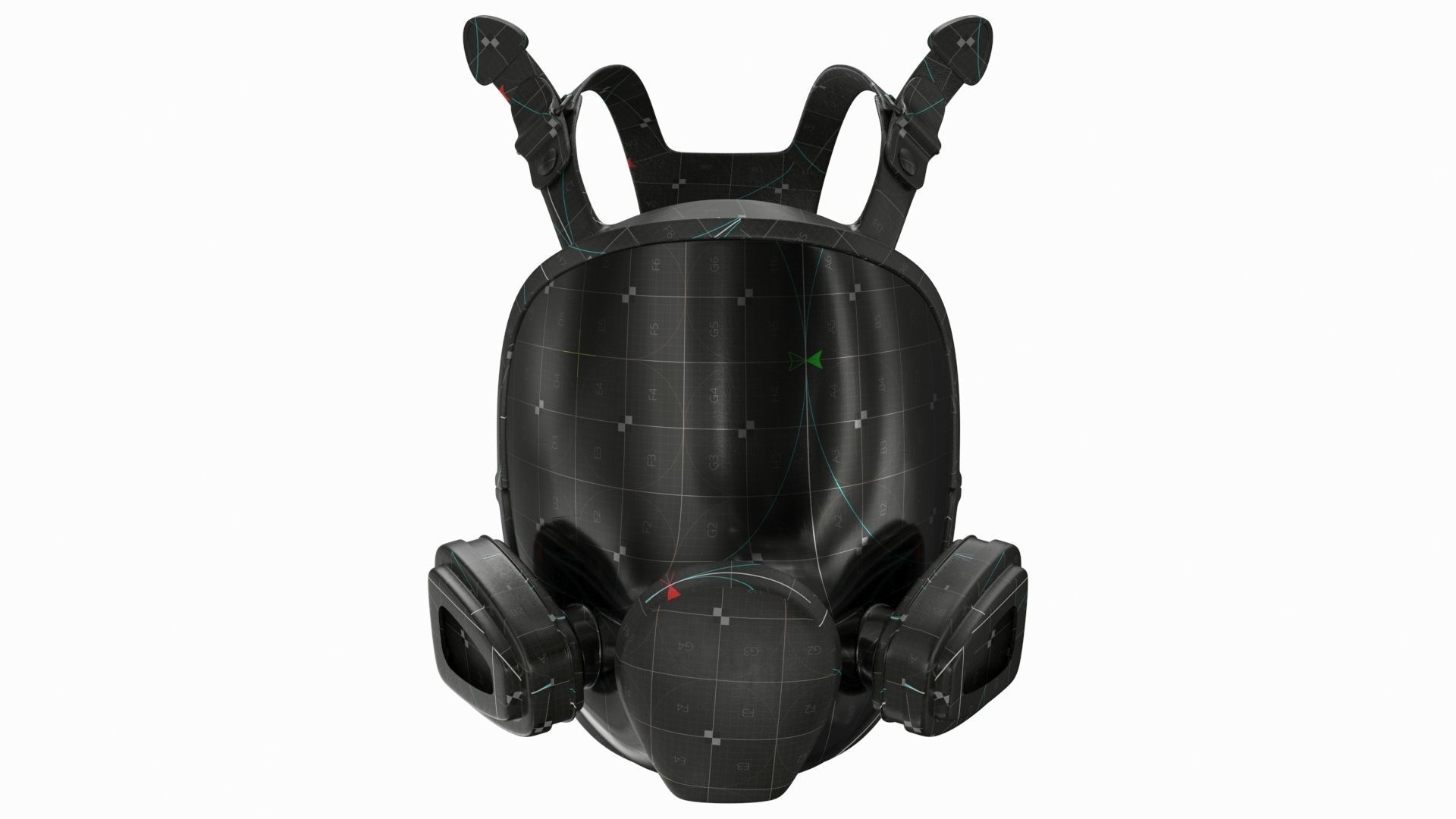 full face mask Low-poly 3D model_6