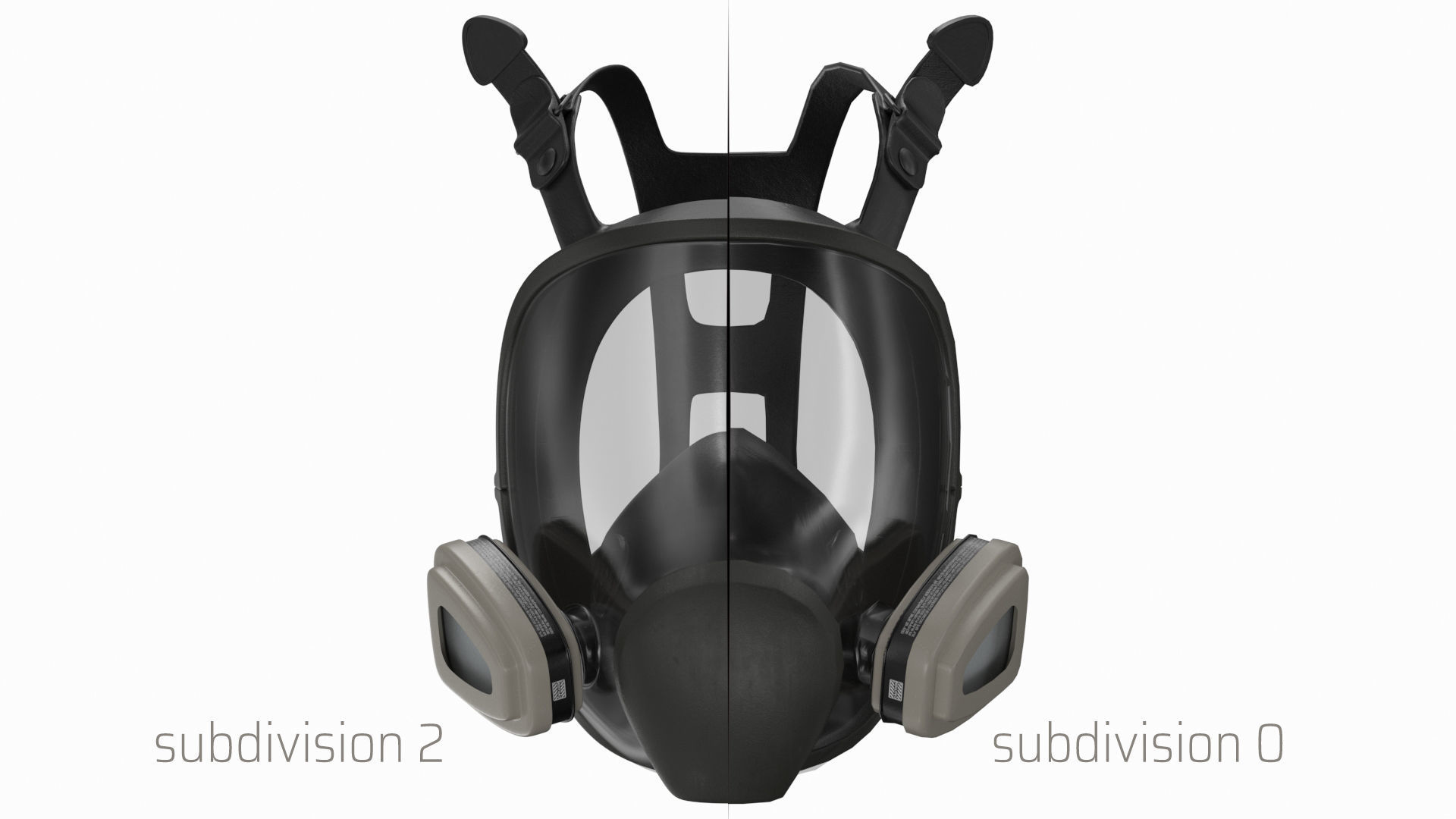 full face mask Low-poly 3D model_5