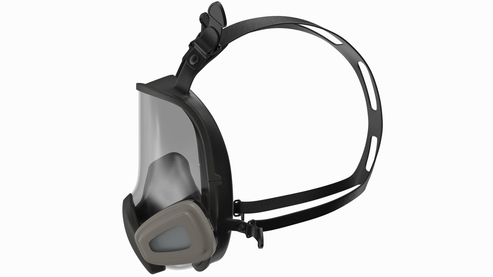 full face mask Low-poly 3D model_1