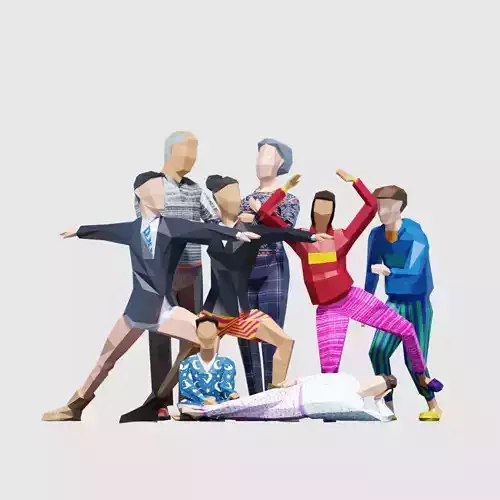 Stay Home Low Poly Posed People Pack