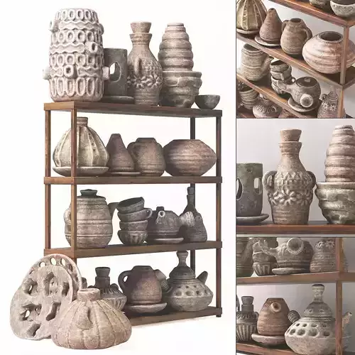 Dishes clay rack n6 3D model