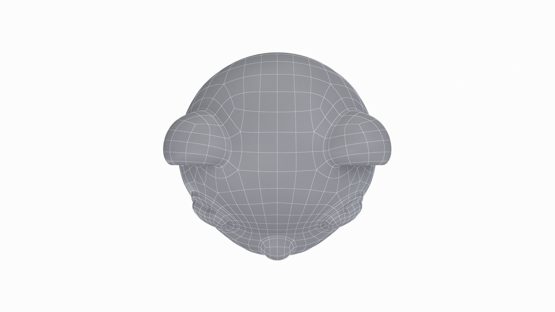 panda bear head with eyes Low-poly 3D model_11