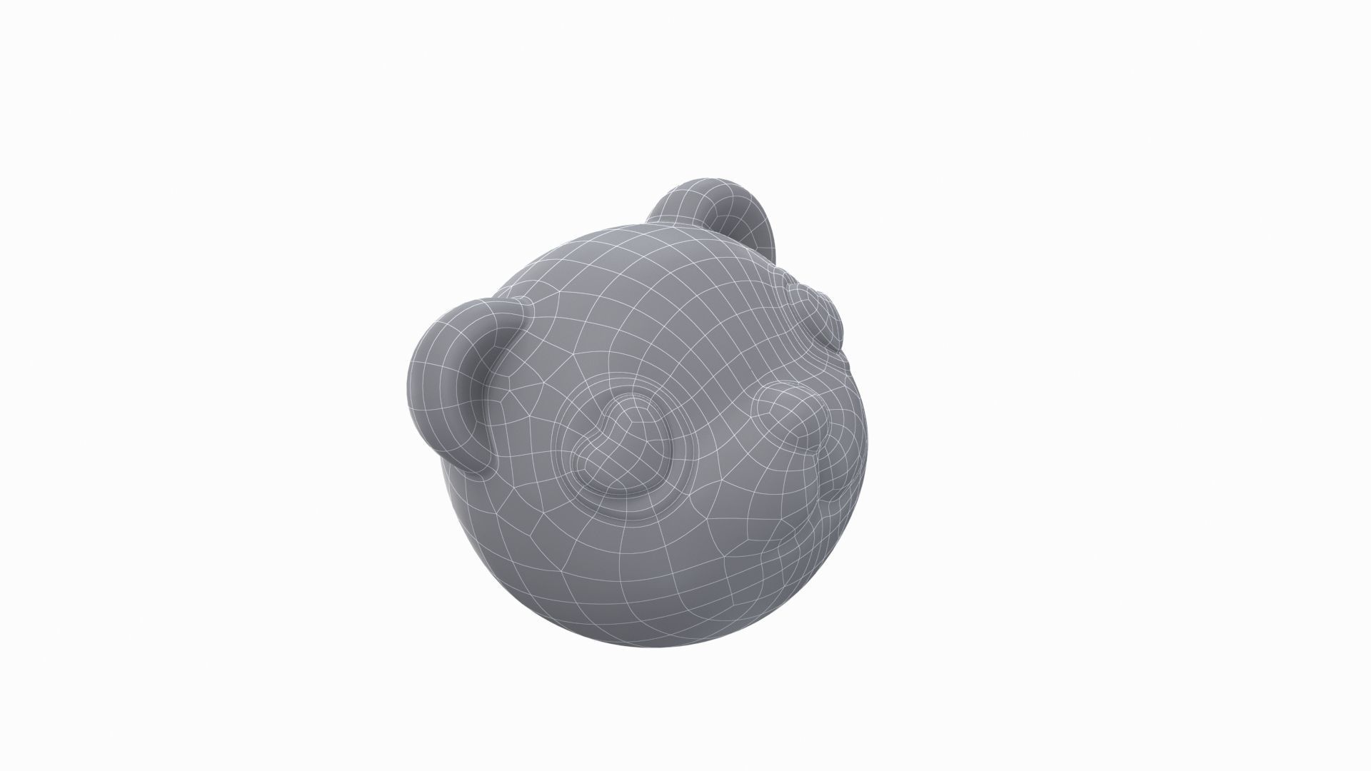 panda bear head with eyes Low-poly 3D model_10