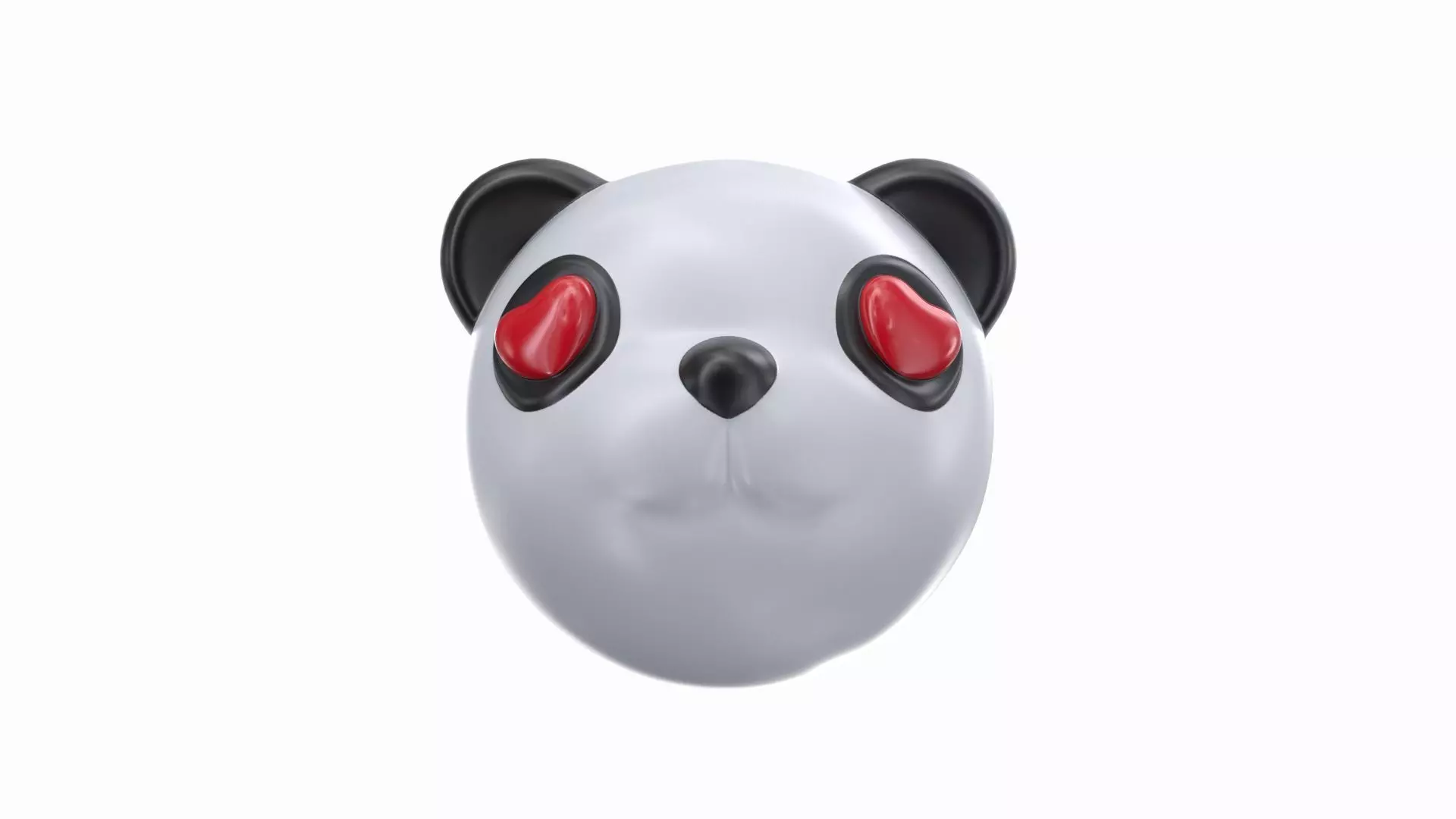 panda bear head with eyes Low-poly 3D model_0