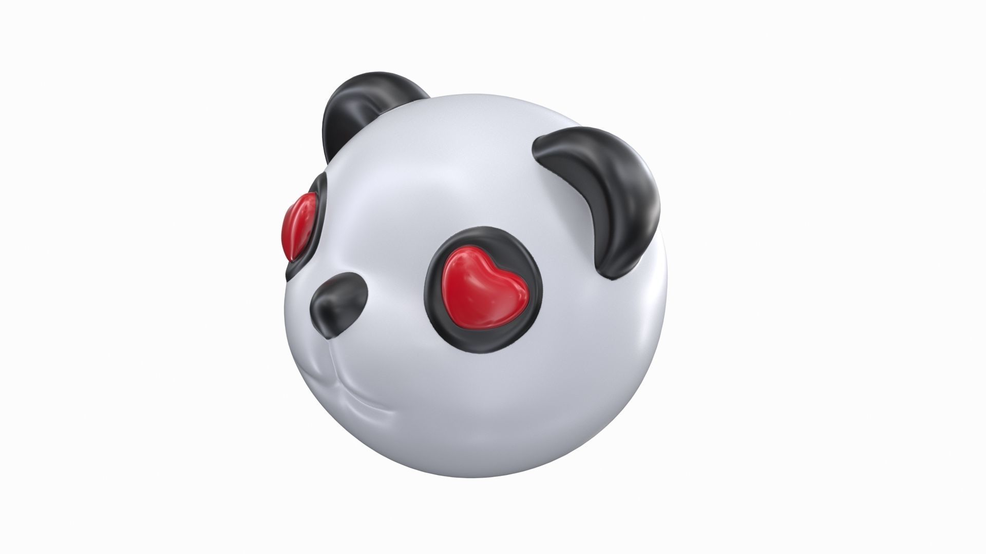 panda bear head with eyes Low-poly 3D model_1