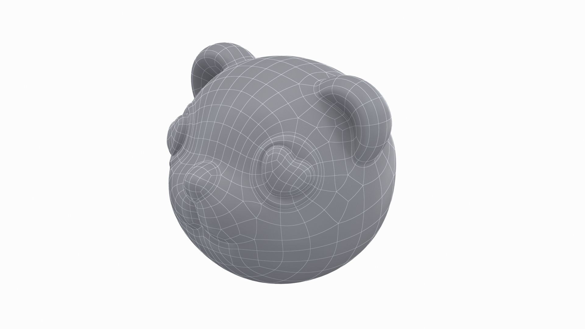 panda bear head with eyes Low-poly 3D model_9